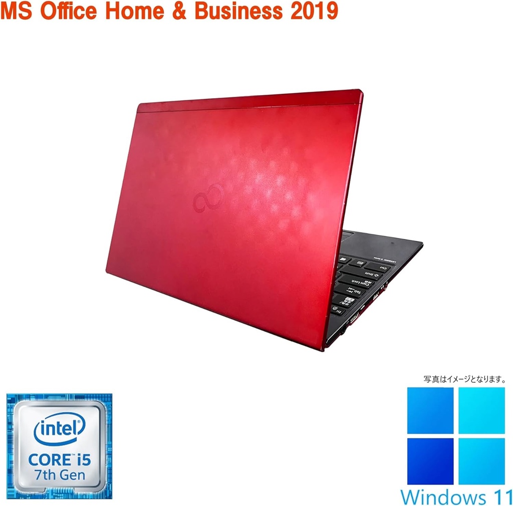 富士通 ノートPC MU937/Red/13.3型フルHD/Win 11 Pro/MS Office H&B